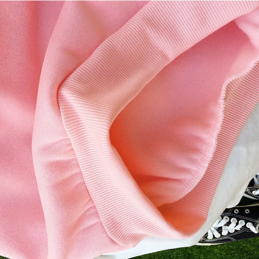 Women Jumper Autumn Pop Group Cartoon Heart Pink Print Hoodies Sweatshirt Loose Casual Korean Fleece Harajuku lovely Tracksuit