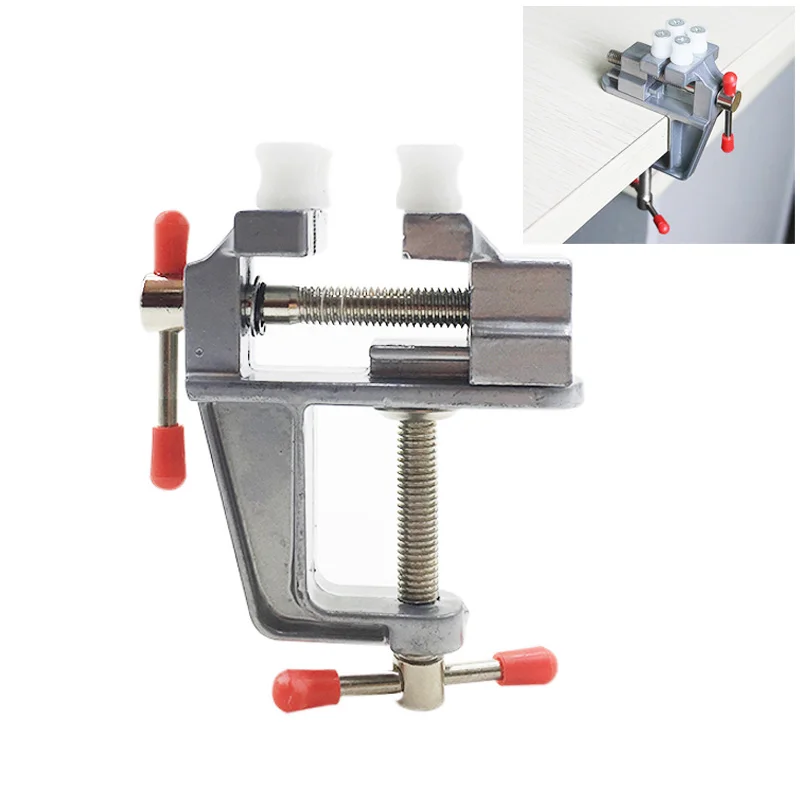 

YEODA 1PC Mini Desktop Vise High Quality New Aluminum Small Jewelers Hobby Clamp On Table Bench Vise Mini Hand Tool