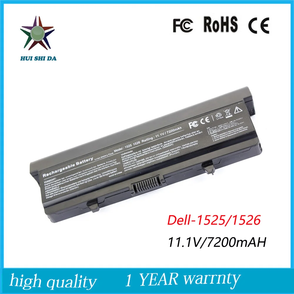 9cells 11 1V 7200mah High Quality New Laptop Battery for Dell 1525 1526 1545 1546