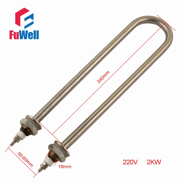 Iron Head Stainless Steel Tube Heating Element 220v 2kw M16 Mounting Thread  Electric Water Heating Tube Heater - Electric Water Heater Parts -  AliExpress