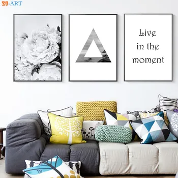 

Quote Prints Minimalist Peony Flowers and Landscape Poster Black and White Wall Art Modern Canvas Painting Bedroom Home Decor