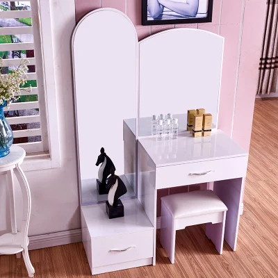 Современный минималистичный столик принцессы в спальню, комод, тарелка в сборе, большой размер, для квартиры, белая краска, макияж, стол - Цвет: 100cm