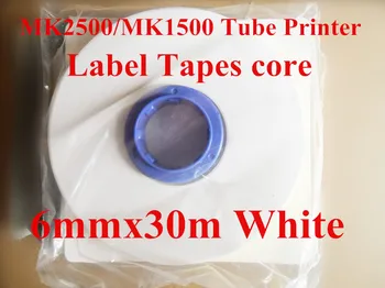 

mk2500 ink Ribbon Printer Label Tapes Core 6mmx30m White For Wire marker cable ID Pritner MK2100,MK1500,MK1100,MK1000,M-1PRO