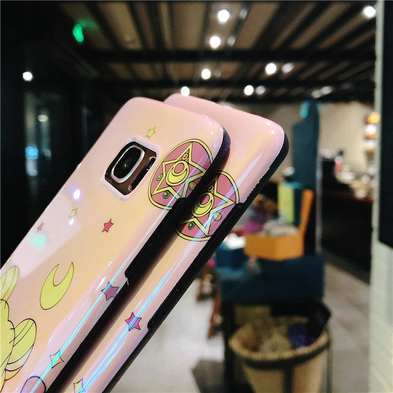 Милый чехол-накладка для samsung S9 S10 plus Sailor moon для samsung S8 S8plus note8 note9 S7edge, мягкая задняя крышка+ игрушка luna cat+ ремешок