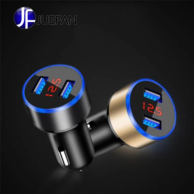 

Digital display vehicle charging display vehicle charger, light ring digital display vehicle charging double usb3.1a car charger