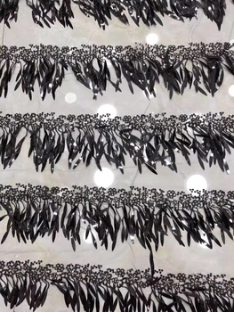 

Fashion lace applique Nigeria lace fabric wedding dress 2018 African lace fabric sequins FJ2815