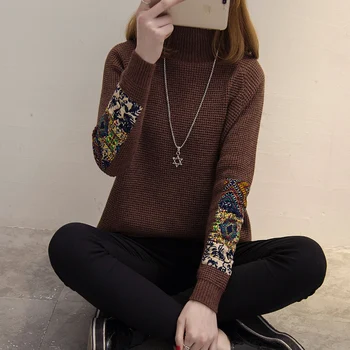 

Chompas de mujer para el invierno Autumn Winter Warm Women Sweaters Turtleneck Long Sleeve Knitting Pullovers Sueter Mujer