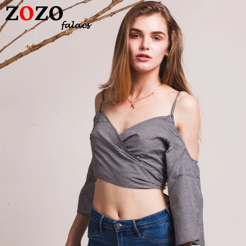 Falacs zozo Для женщин Летняя мода Винтаж High Street Sexy клуб Блузки для малышек Рубашки