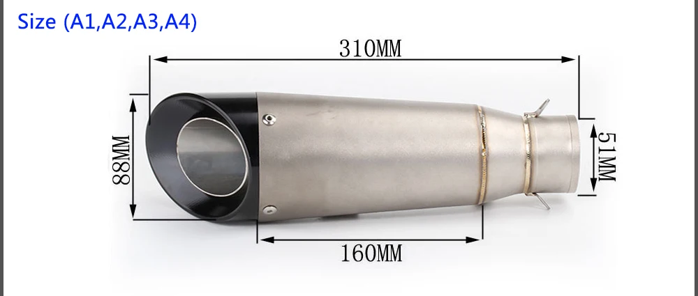Универсальный 60-51 мм мотоцикл глушитель выхлопной трубы модифицированный sc выхлопных газов полная система для kawasaki er6n fz1 cb400 crf 230 cbr650f