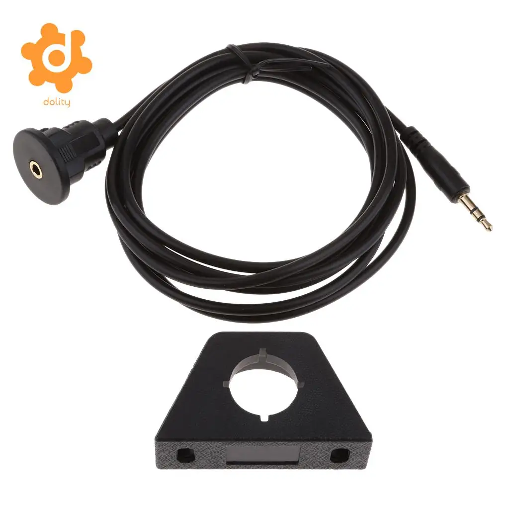 3.5mm Male to 3.5mm Female Dashboard Flush Mount 3.5mm 1/8 AUX Audio Extension Cable for Car Boat Motorcycle 2 Meter