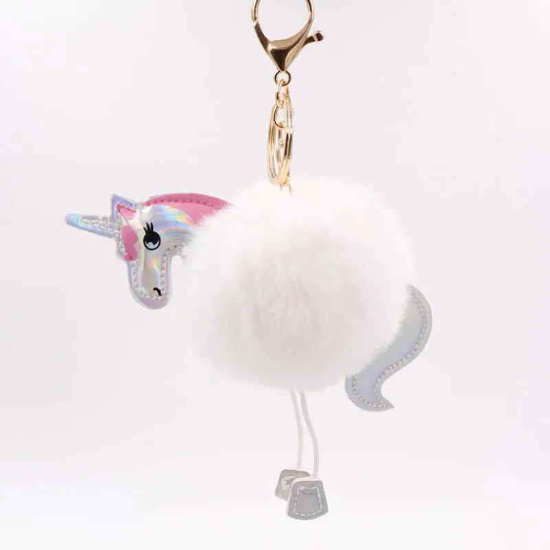 

15Pcs/lot Hot Style Key Chain Imitation Rex Rabbit Fur Hanging Piece PU Fur Plush Bag Trinket Car Bag Bell Key Ring