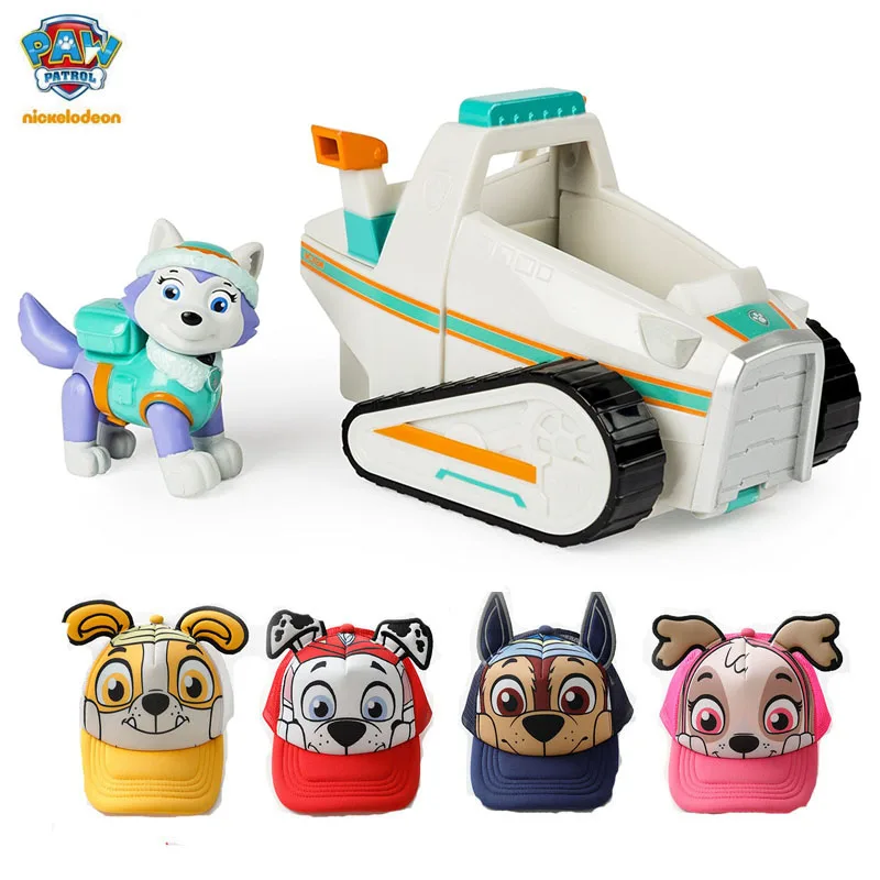 

Original Paw Patrol Everest's Rescue Snowmobile, Vehicle + hat puppy patrol cap (suitable for 2-10years) kids Birthday gift toy