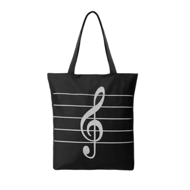 Music Notes Bag New Women Girls Canvas Musical Shopping Shoulder Bag