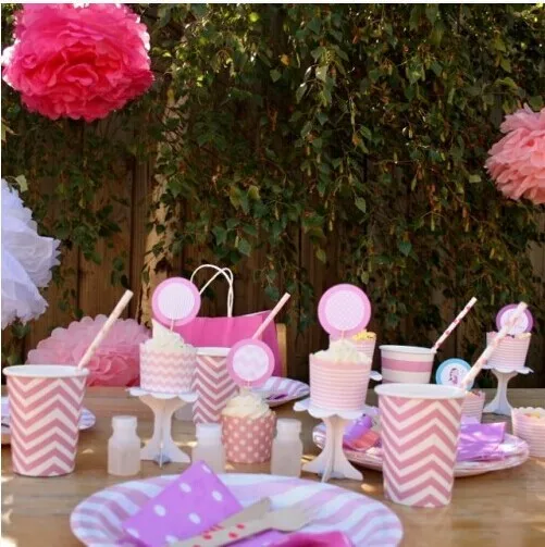 pink chevron set