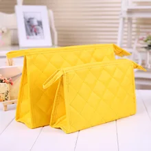 Luckyeon 1 шт. яркие цвета Корейская большая сумка для макияжа клетчатые многофункциональные женские косметички макияж дорожные нейлоновые сумки