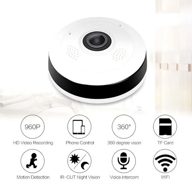 VR13 Wireless HD FishEye IP WiFi Panoramic Camera 960P 360 Degree 1.3MP Security 1