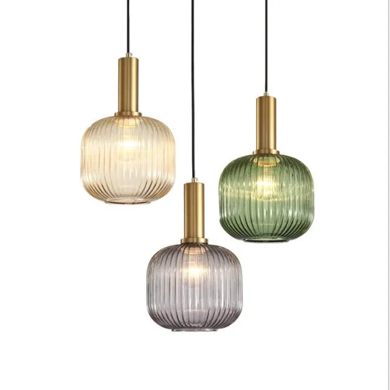 

Nordic restaurant pendant lights gray/green/Cognac glass modern hanging lamp bedroom living room kitchen suspension luminaire