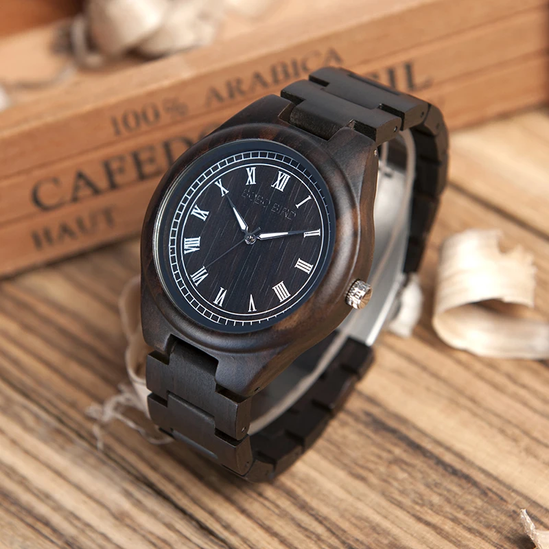 BOBO BIRD V-O18 Top Brand Mens Wood Watch Luxury Bracelet Watches with Fine Wooden Strap Male Dress Luxury Watch 2017