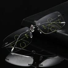 Титан оправы прогрессивные многофокусной нескольких фокус очки для чтения переход Для мужчин очки при дальнозоркости пресбиопии Рид
