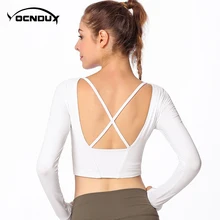 Новая футболка для йоги с длинными рукавами для занятий спортом, бега, фитнеса