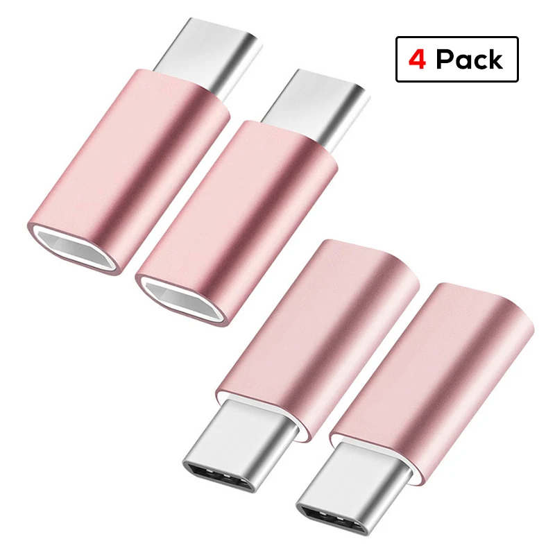 SUPTEC 10 шт USB адаптер usb type C к Micro USB OTG кабель type-C Конвертер Разъем для Macbook samsung S9 S8 huawei P20 P10 - Цвет: 4 Pack Rose gold