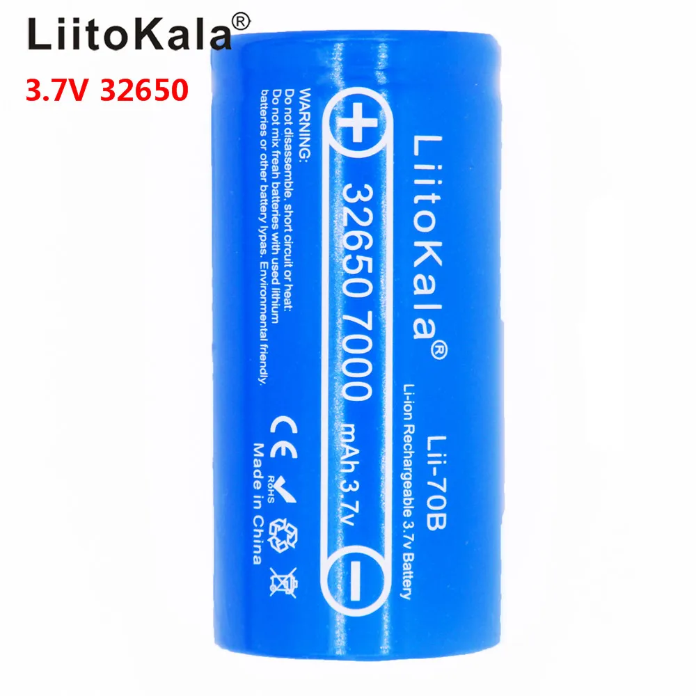 

LiitoKala Lii-70B 3.7V 32650 7000mAh Li-ion Rechargeable Battery 20A Continuous Discharge Maximum 32A High power battery