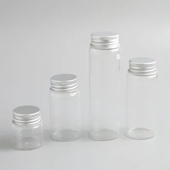 

24 x 20ml 50ml 70ml 100ml Clear Glass Bottle With Screw Cap Orifice Reducer of Aluminum Essential Oil Sample Vial Savings Bottle