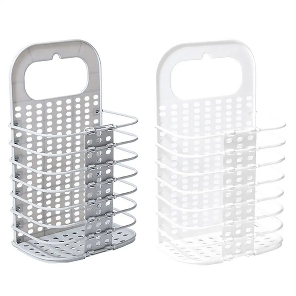

Family bathroom laundry storage basket folding hamper simple plastic storage tool household wall-mounted laundry basket