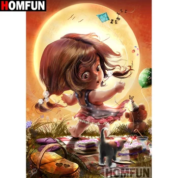 

HOMFUN Full Square/Round Drill 5D DIY Diamond Painting "Cartoon girl" Embroidery Cross Stitch 5D Home Decor Gift A14575