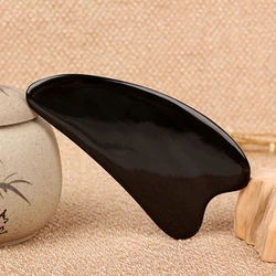 Natural Jaundice Horn Guasha Tool Gua Sha Plank Massage Board Scraping Barrels Tea Spoon Hollow Ribs Massager Foot Point Stick