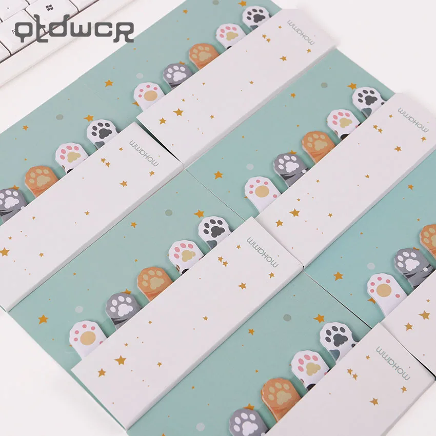 

DIY Mini Cute Kawaii Cartoon 5 Colors Animal Memo Pad Cat Paw Notes Paper Stickers Korean Stationery