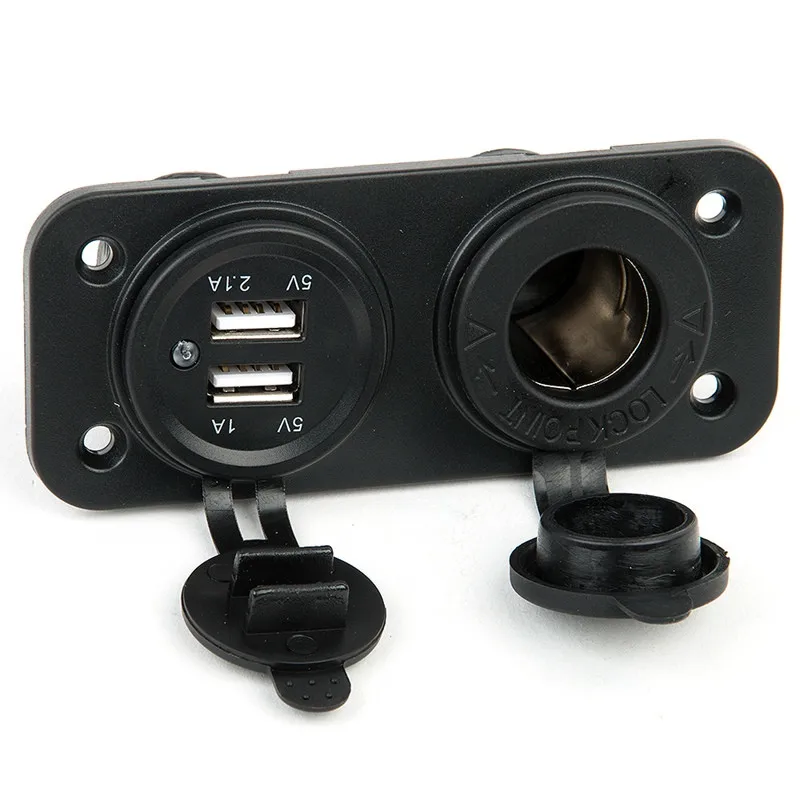 Двойной автомобильный разветвитель прикуривателя 12 В USB 2.1A 1A Мощность адаптер Зарядное устройство