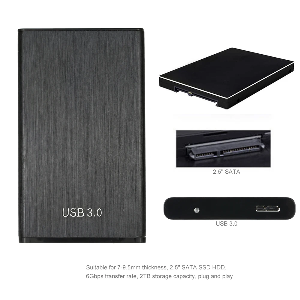 Супер Скоростной Алюминиевый жесткий диск SATA SSD HDD 6 Гбит/с 2 ТБ 5 дюйма на USB 3 0
