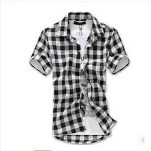 Мужская одежда мода мужской тонкий плед хлопка с длинным рукавом мужской кардиган рубашка