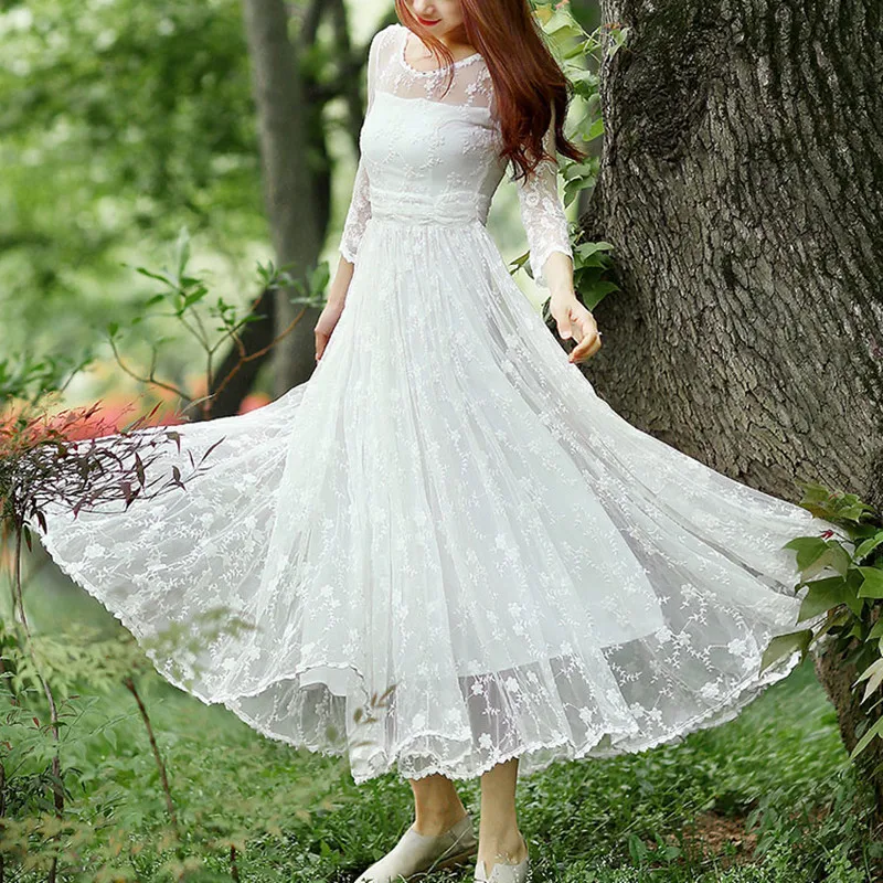 Midi Dress White Summer Outfits 2019 Long White Summer Dresses