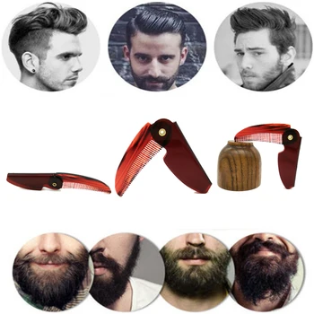 

New Men's dedicated Stainless steel Acetate plastic folding comb set Mini pocket comb beard care tool Eagle mouth type comb