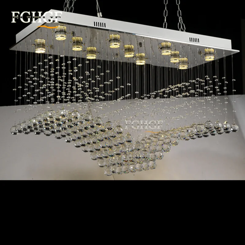 Rectangle Wave Lamp Luxury Modern Crystal Chandelier Light Lustres Hall Cristal Lamp Home Lighting for Flush Mounted Lights (8)