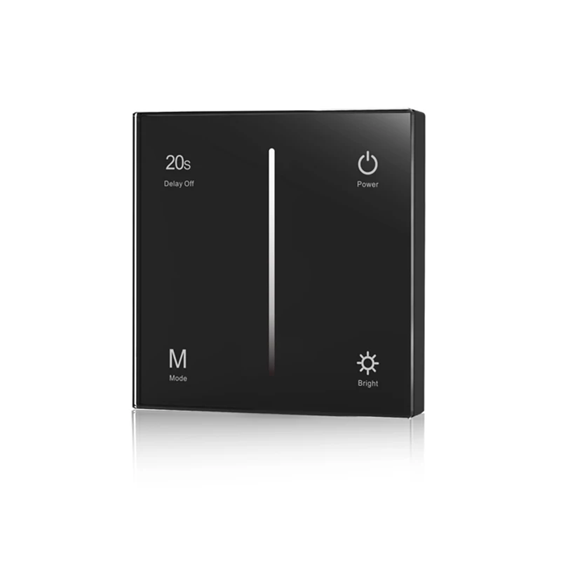 Nova tira conduzida dimmer 12v/24v entrada 3ax4ch 12a 144w saída do painel de toque montagem na parede única cor corda dim T1-1 escurecimento barra da haste
