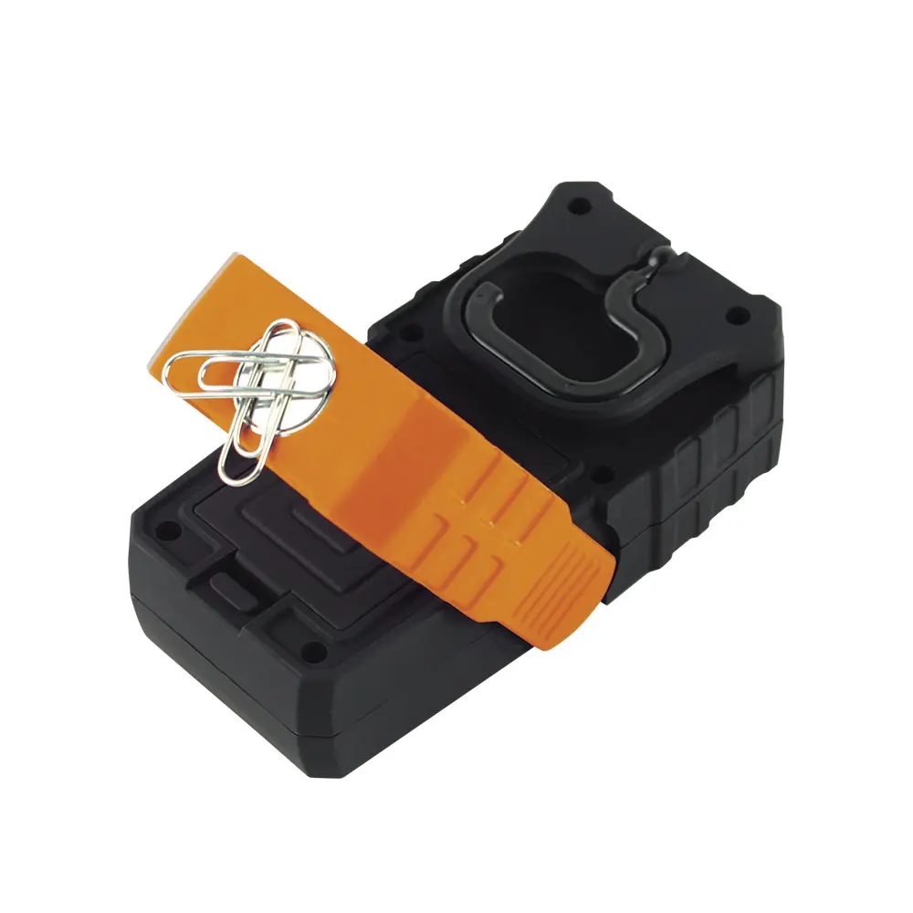 Универсальный LED фонарь Endever Elight F-207 orange  black 97110 (Ударопрочный пластик, 2 типа освещения, 120 люмен, LED (1 Вт) + 1 СОВ LED (3 Вт), оснащён поворотной подставкой со встроенным магнитом)