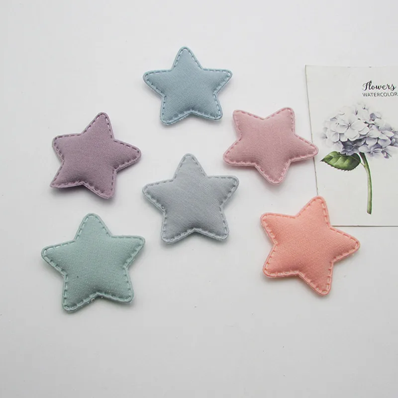 30pcs/lot 4.8cm Star Padded Appliques for Children Headwear Hair clip Accessories and Garment Accessories