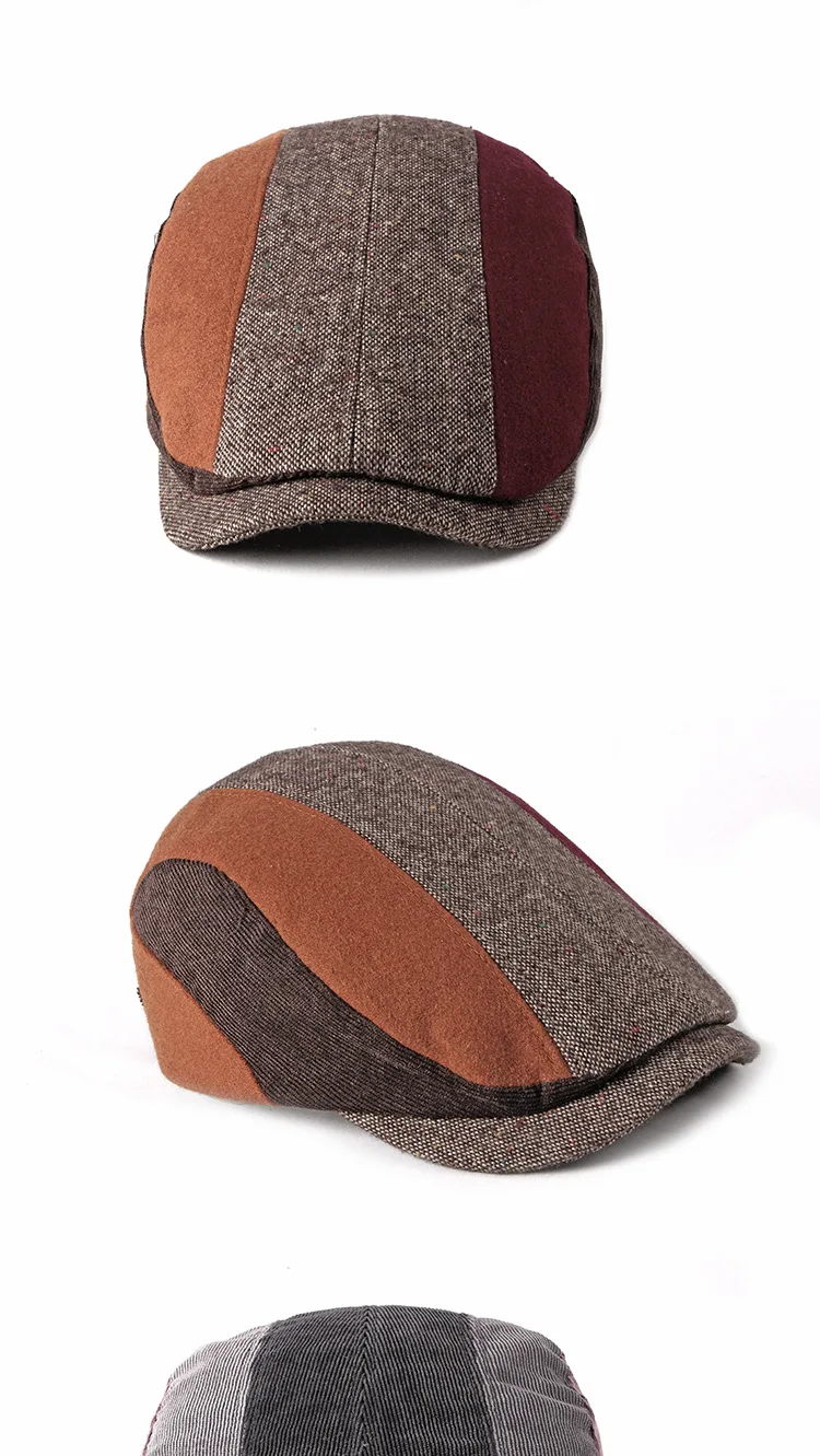 Зимние теплые шерстяные для мужчин женщин плоский Плющ кепки осенние береты дизайн газетчик таксистка шляпа в стиле Гэтсби Boina