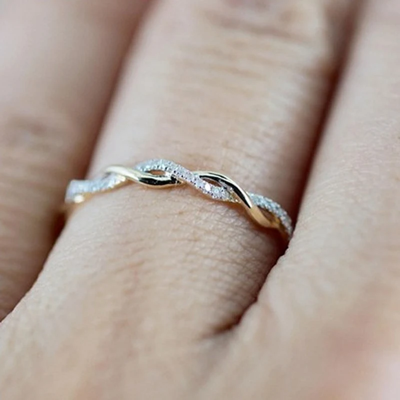 Круглые Кольца для женщин, тонкое розовое золото, скручивающаяся веревка, свадебные кольца, бижутерия из нержавеющей стали