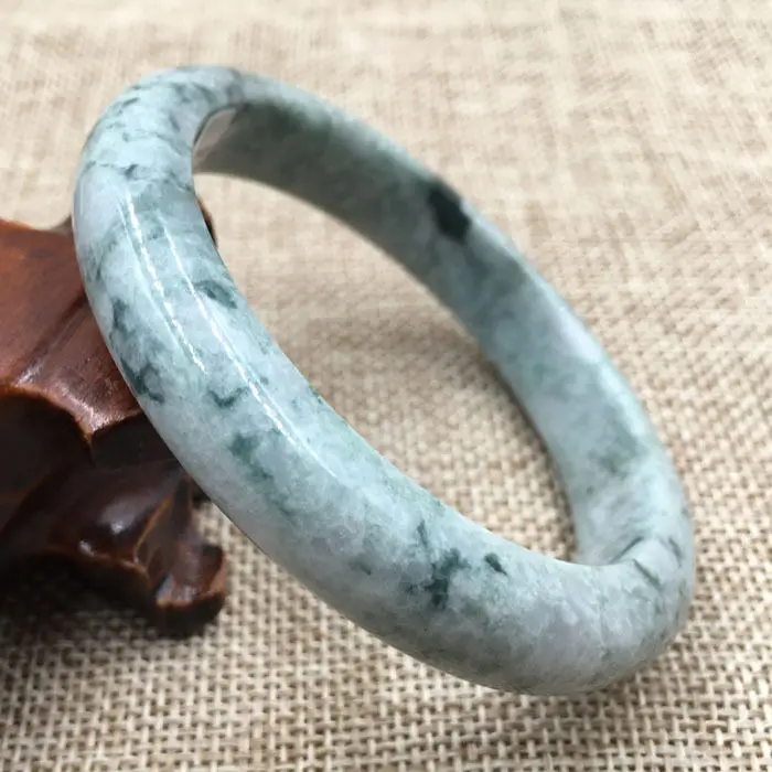 

56mm Certified Grade "A" Natural Green Jadeite Jade Gems Bracelet Bangle 043443