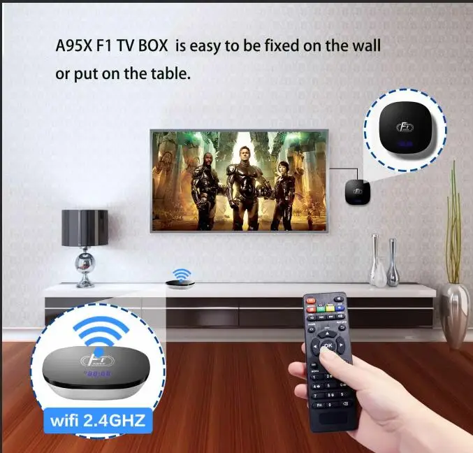 A95X F1 Android 8,1 ТВ Box Smart ТВ контейнер под элемент питания 2 Гб Оперативная память 16 Гб Встроенная память Amlogic S905W 2,4G WI-FI/100 Мбит/с разрешением 4 K H.265 медиаплеер PK X96