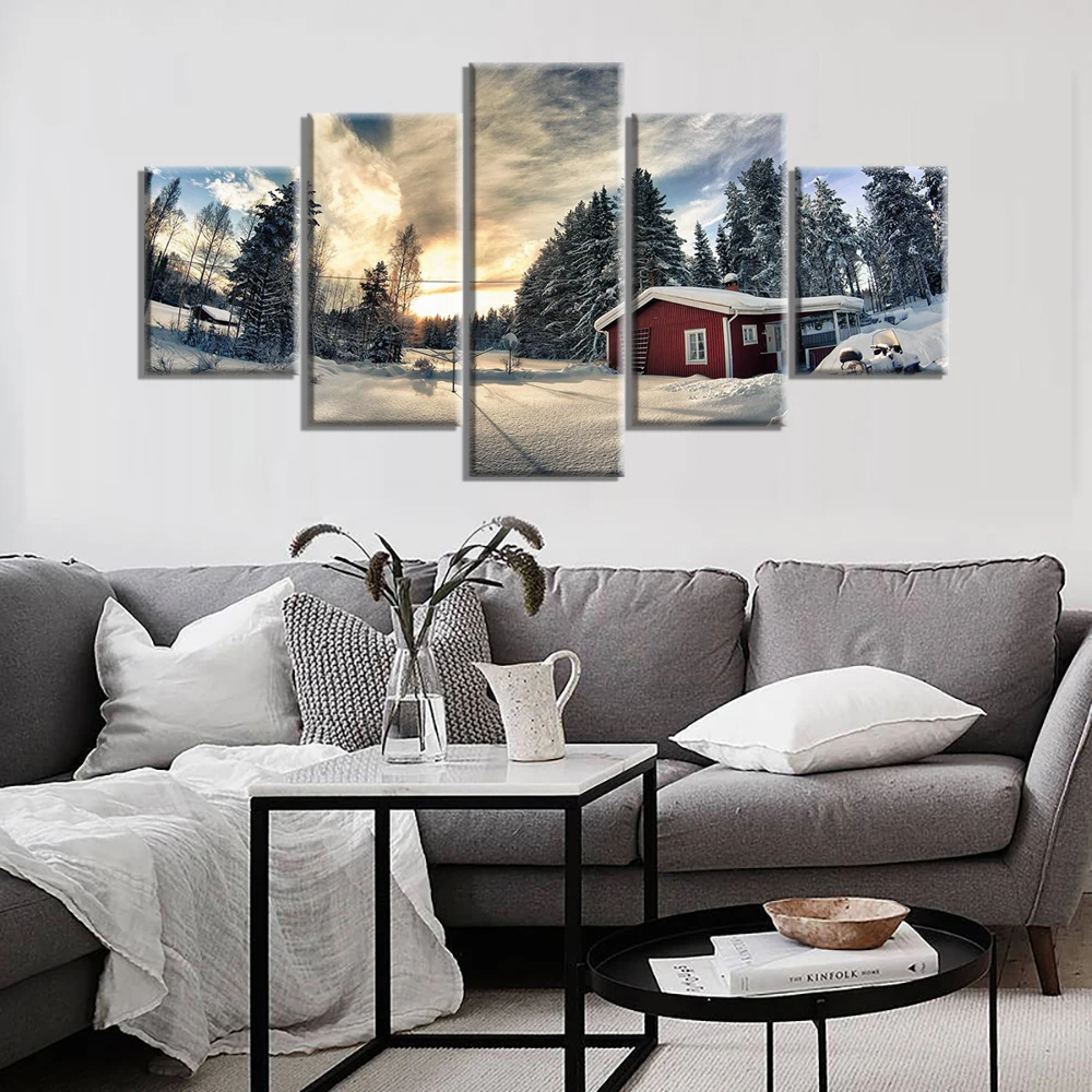 Winter Snow Wall Art Modern Canvas Prints Art Home Decor for Living