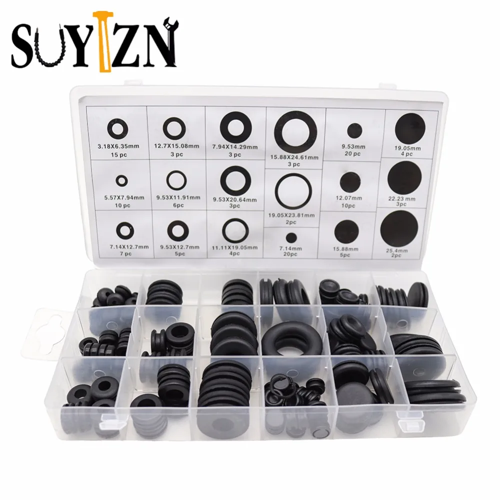 Buy 125Pcs Rubber Grommets Set 18 Size Kit Grommet