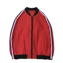 Jacket Men's Street Casual Jacket Large Size S-5XL Fashion Simple Sleeve Ribbon Decoration Thin Men's Baseball Collar Jacket