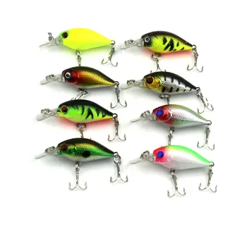 

100pcs/lot HENGJIA Brand Crankbait Minnow Fishing Lures 50mm 4.4g Artificial Hard Lure Baits with Hook 3D Eyes Mini Crank