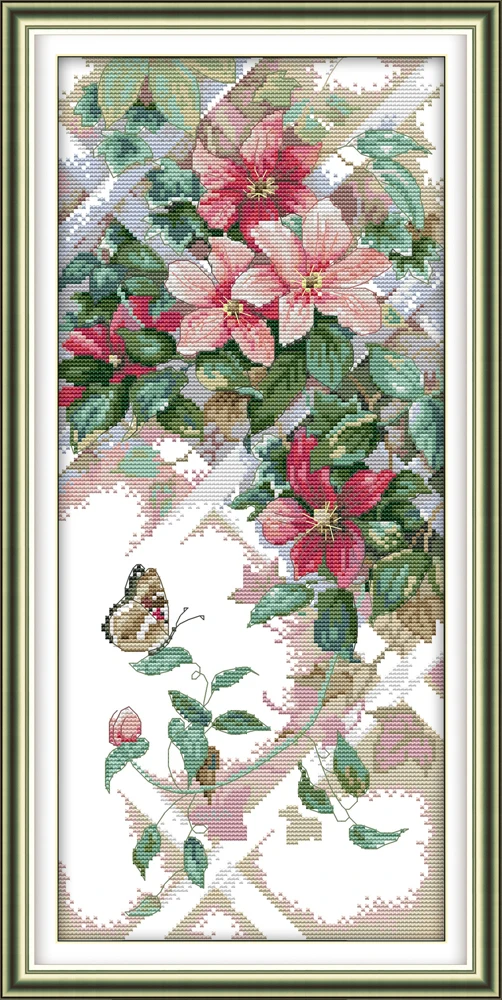 Набор для вышивки крестиком Бабочка над цветами (15) 18/14/11 шт.|handmade needlework|embroidery diycross stitch kits |