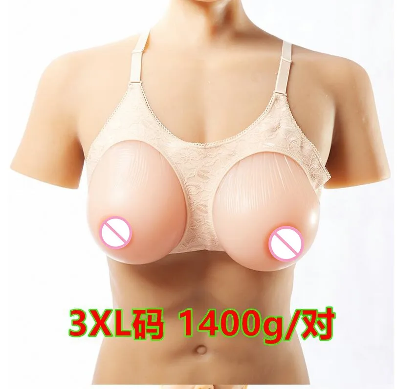 

Silicone Fake False Breast crossdresser silicone breast form silicone breast chest prosthesis 1400g (E/F/FF ) Free shipping